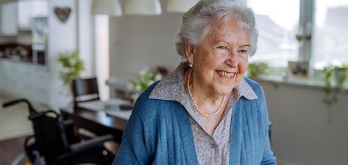 older lady smiling in home