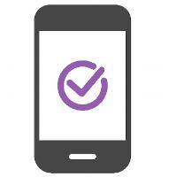 Mobile phone with a tick Icon